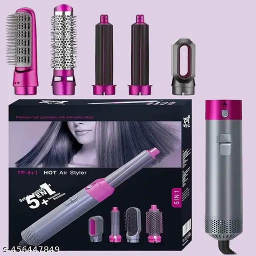 Muti-Functional 5 IN 1 Hair Styling Tool Detachable Hot Air Brush Hair Dryer with Comb
